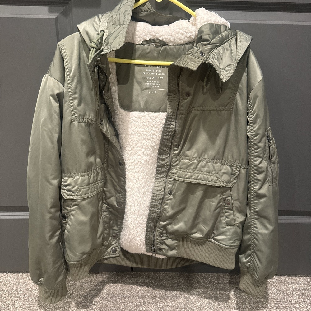 American eagle green bomber jacket
